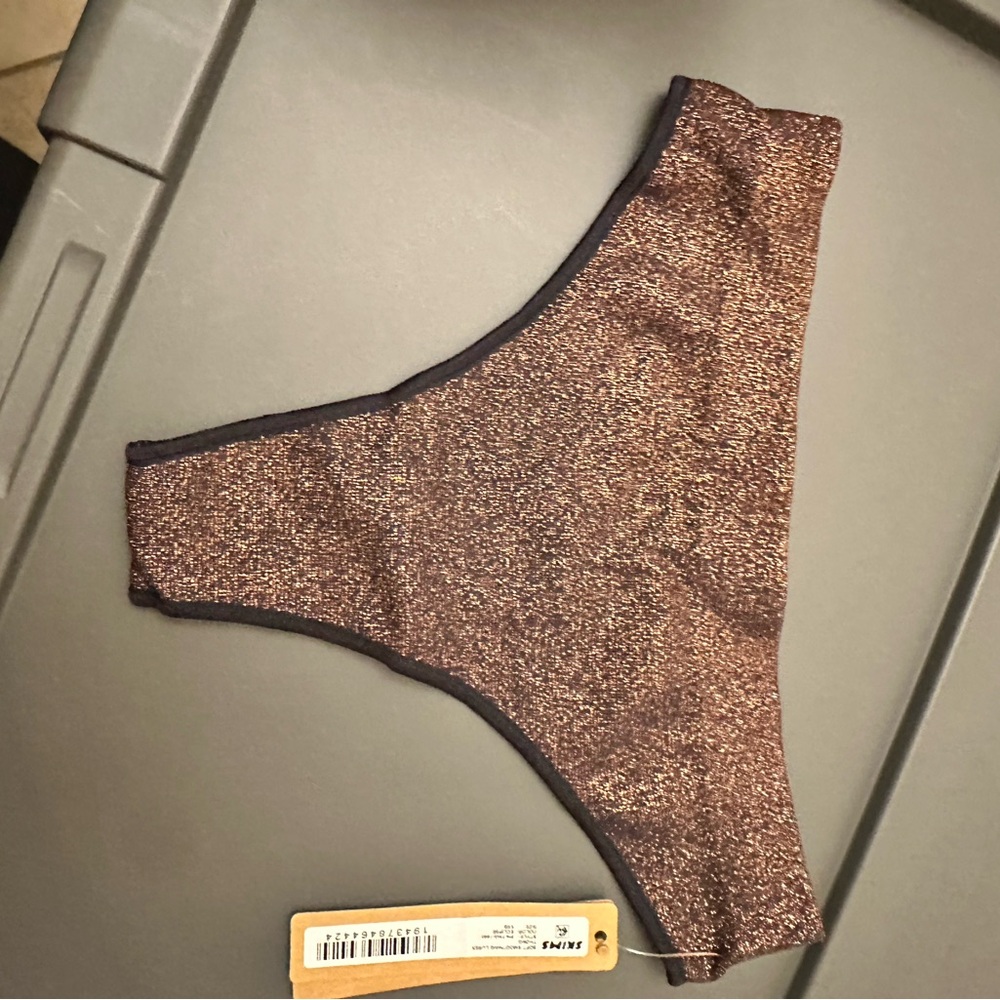 Skims Thong Underwear: Soft smoothing Lurex XXS